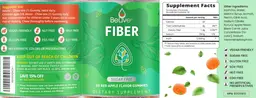 Label for Fiber Red Apple Flavor Gummies