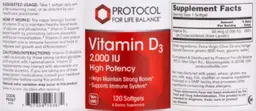 Label for High Potency Vitamin D3 2,000 IU