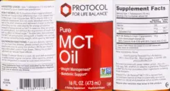 Label for Pure MCT Oil