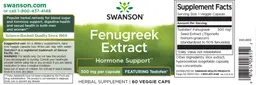 Label for Fenugreek Extract 300 mg