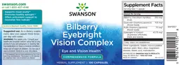 Label for Bilberry Eyebright Vision Complex
