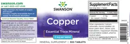 Label for Copper 2 mg