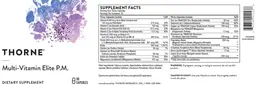 Label for Multi-Vitamin Elite P.M.