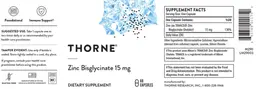 Label for Zinc Bisglycinate 15 mg