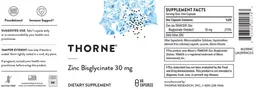 Label for Zinc Bisglycinate 30 mg