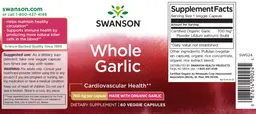 Label for Whole Garlic 700 mg