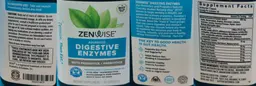 Label for Advanced Digestive Enzymes with Prebiotics + Probiotics