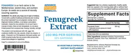 Label for Fenugreek Extract 350 mg