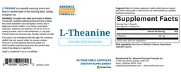 Label for L Theanine 200 mg
