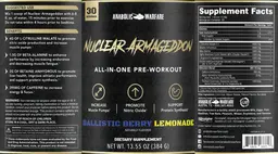 Label for Nuclear Armageddon Ballistic Berry Lemonade