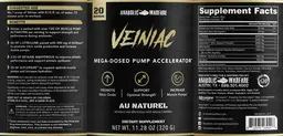 Label for Veiniac Au Naturel Light Vanilla Flavored