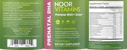 Label for Prenatal DHA+ Ginger