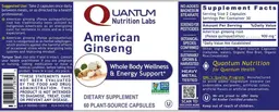 Label for American Ginseng
