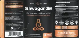 Label for Ashwagandha 2000 mg