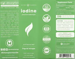 Label for Iodine Liquid Drops Unflavored