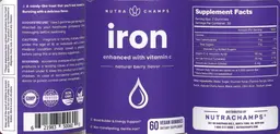 Label for Iron Natural Berry Flavor