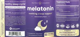Label for Melatonin Natural Berry Flavor