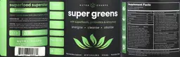 Label for Super Greens Natural Berry Flavor