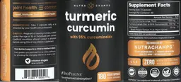 Label for Turmeric Curcumin Capsules