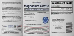 Label for Magnesium Citrate