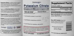 Label for Potassium Citrate