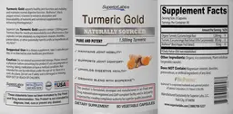 Label for Turmeric Gold 1,500 mg
