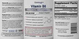 Label for Vitamin B6