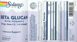 Label for Beta Glucan 10 mg with Vitamin C
