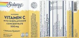 Label for Buffered Vitamin C 500 mg