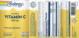 Label for Buffered Vitamin C 800 mg