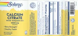 Label for Calcium Citrate with Vitamin D-3 1000 mg