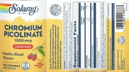 Label for Chromium Picolinate 1000 mcg Natural Lemon-Raspberry Flavor