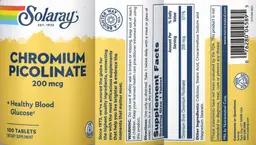 Label for Chromium Picolinate 200 mcg