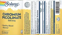 Label for Chromium Picolinate 500 mcg