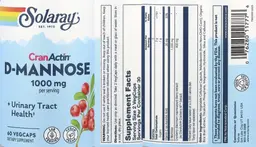 Label for CranActin D-Mannose 1000 mg