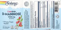 Label for CranActin D-Mannose 1000 mg