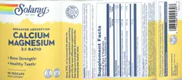 Label for Enhanced Absorption Calcium Magnesium 2:1 Ratio