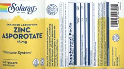 Label for Enhanced Absorption Zinc Asporotate 15 mg