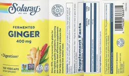 Label for Fermented Ginger 400 mg