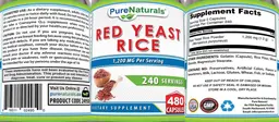 Label for Red Yeast Rice 1200 mg 