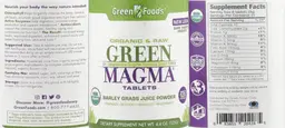 Label for Green Magma Tablets