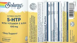 Label for Enteric Coated 5-HTP 100 mg with Vitamin C & B-6