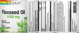 Label for Flaxseed Oil 1000 mg