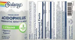 Label for Freeze Dried Acidophilus + Prebiotic Goat's Milk