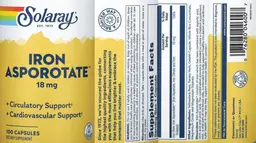 Label for Iron Asporotate 18 mg