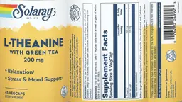 Label for L-Theanine With Green Tea 200 mg