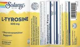 Label for L-Tyrosine 500 mg