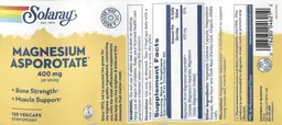 Label for Magnesium Asporotate 400 mg