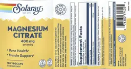 Label for Magnesium Citrate 400 mg