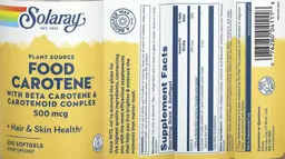 Label for Food Carotene 500 mcg